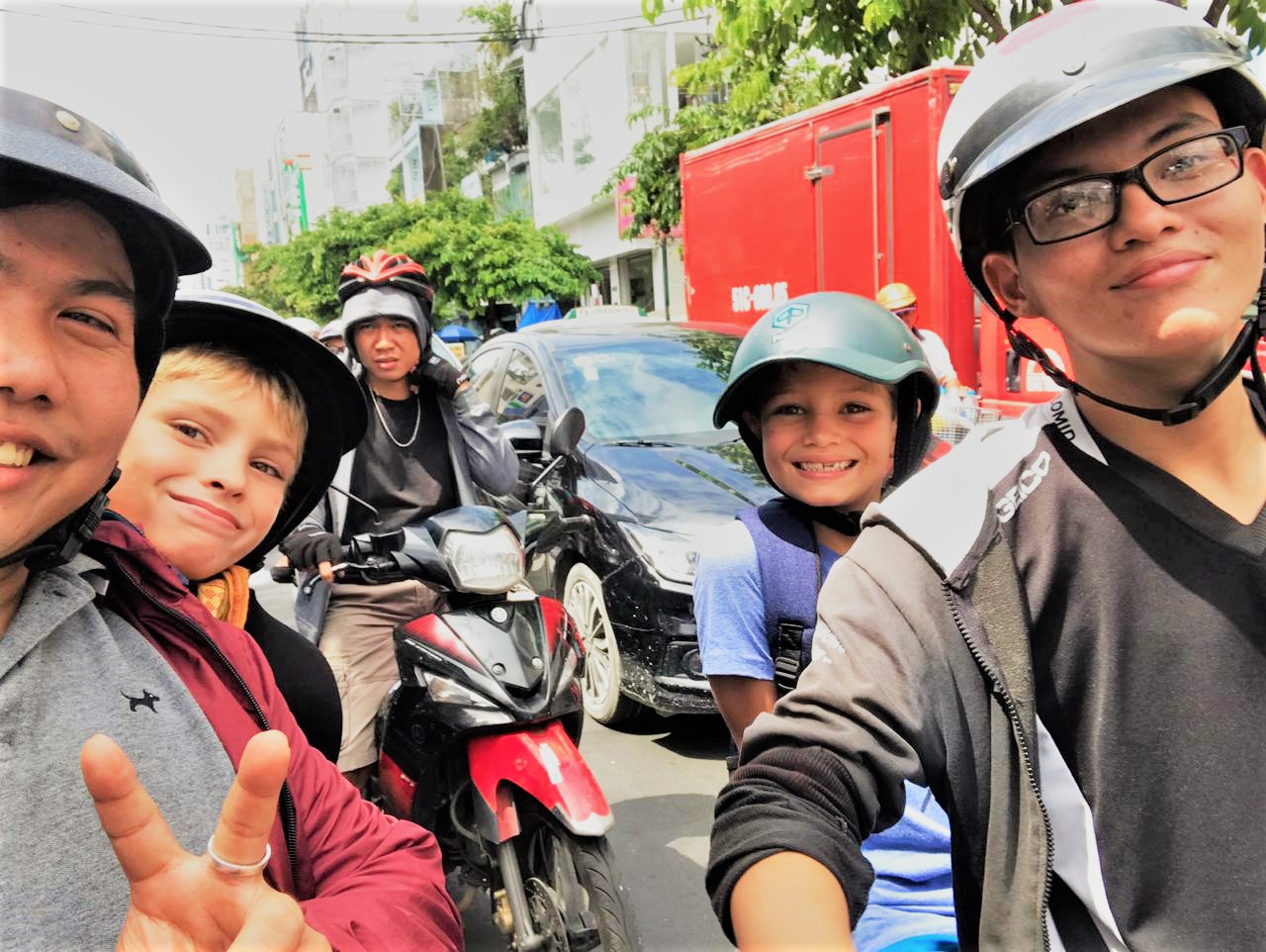 It is so exciting for children join Saigon Motorbike Tour